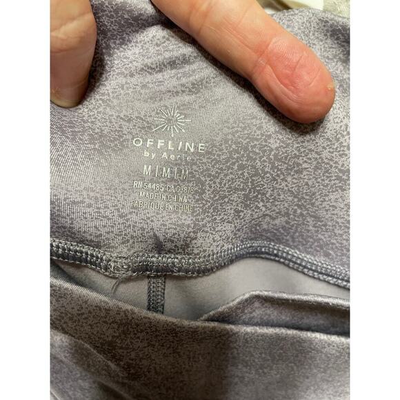 OFFLINE By Aerie The Hugger Purple Crossover High Waisted Crackle Legging Sz Med - Picture 3 of 13